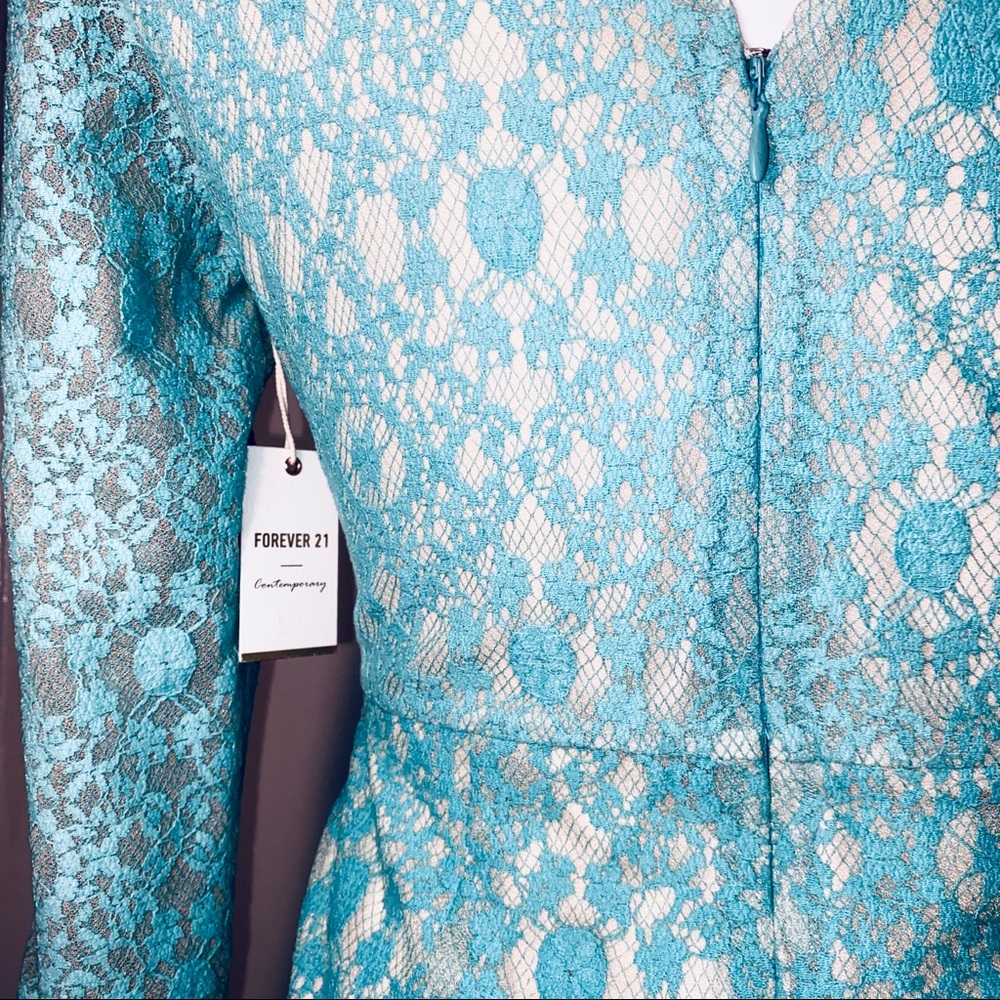 Forever 21 teal lace sheath dress - Picture 7 of 16